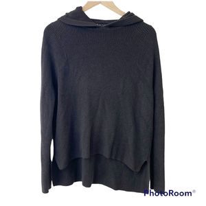 Athleta Size Medium Rest Day Gray Pima Cotton Silk Hoodie Sweater